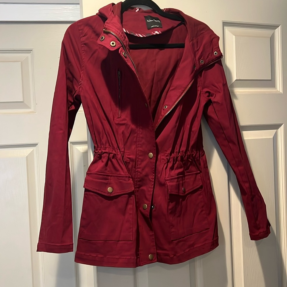 Eden Society Women’s Burgundy Zipper Cargo Jacket
